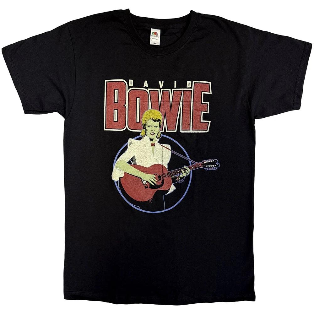 David Bowie T Shirt Acoustic Bootleg Logo new Official Mens Black