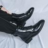 Winter New Luxury Motorcycle Boots Point-Toe Leather Boots Men Business Chelsea Boots Men Style Ankle Boots Riding Boots Lace-up