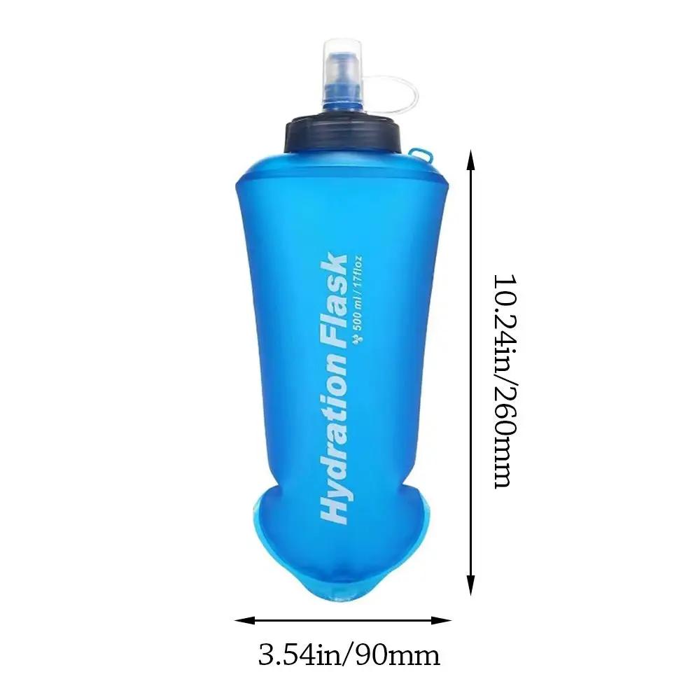 500ml Summer Folding Sport Water Bottle Lightweight Running Soft Water Bag Portable Hiking Water Cup Outdoors