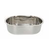Stainless Steel Oval Wash Tub with Drain Hole, Silver, Corrosion-Resistant and Hygienic, Suitable for Washing with Water or Soaking, Kitchen Si