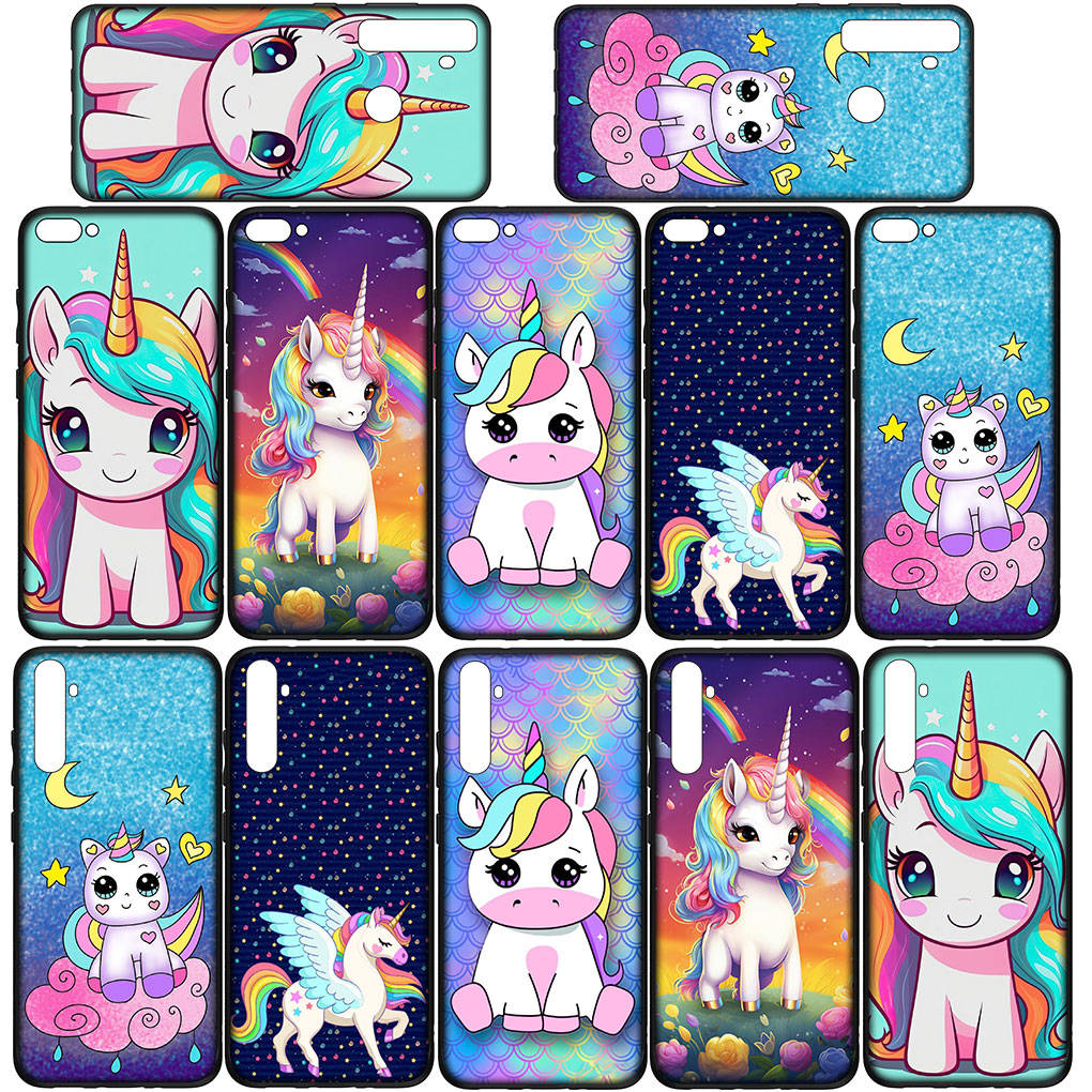 Чехол для телефона Samsung Galaxy S25 S24 S23 iPhone 16 15 Xiaomi Redmi Note 14 13 12 16E X 11 Pro Max OPPO Moto G85 G54 Huawei Poster Unicorn Horse Cover