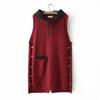 Casual Hooded Knitted Vests Plus Size Women Spring Autumn Outerwear Pockets Loose Sleeveless Vest