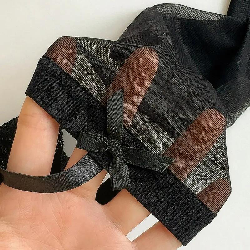 Sexy Lace Stocking Lace Elastic Luxury Black Tights Bows Garters Pantyhose Floral Suspender Garter Belt Ultra-thin Long Socks