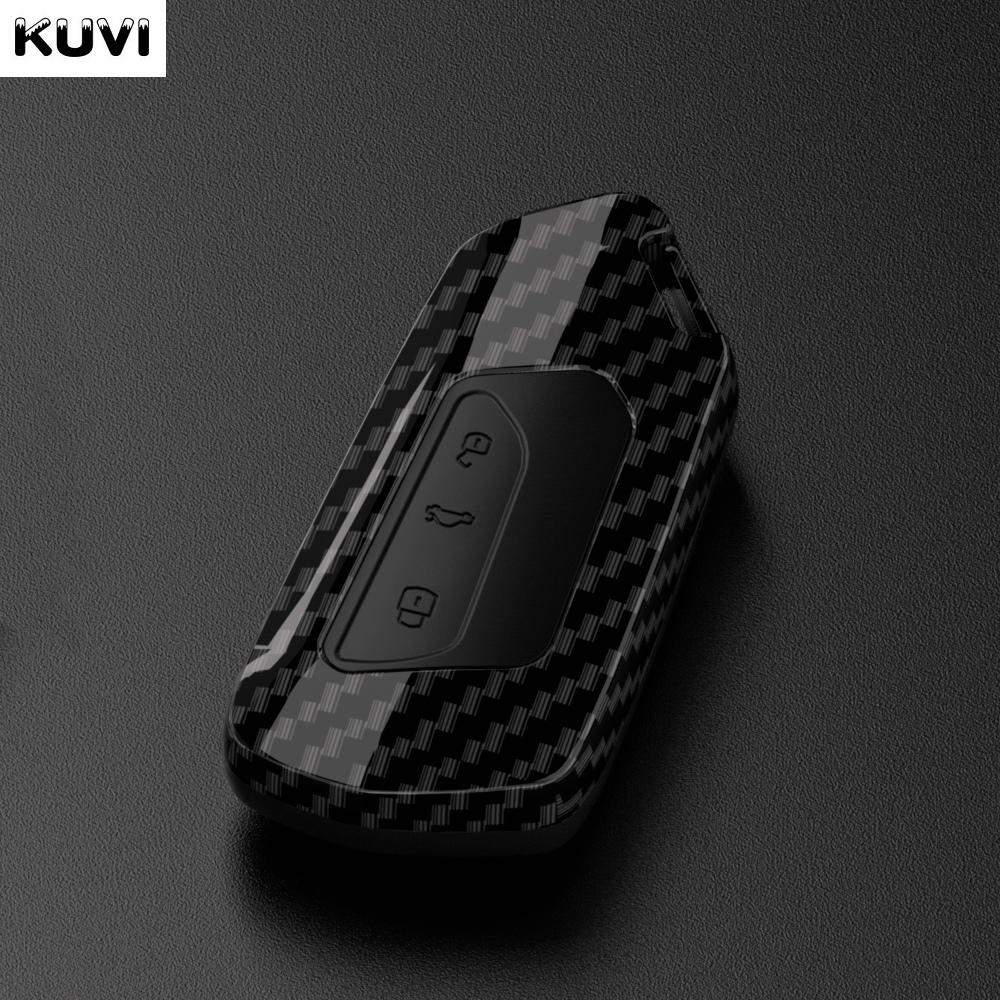 Чехол-оболочка для автомобильного ключа из ABS-пластика с карбоновыми вставками для Vw Volkswagen Golf 8 Mk8 Id.3 Id.4 Cupra Skoda Octavia A8 Seat Leon Mk4