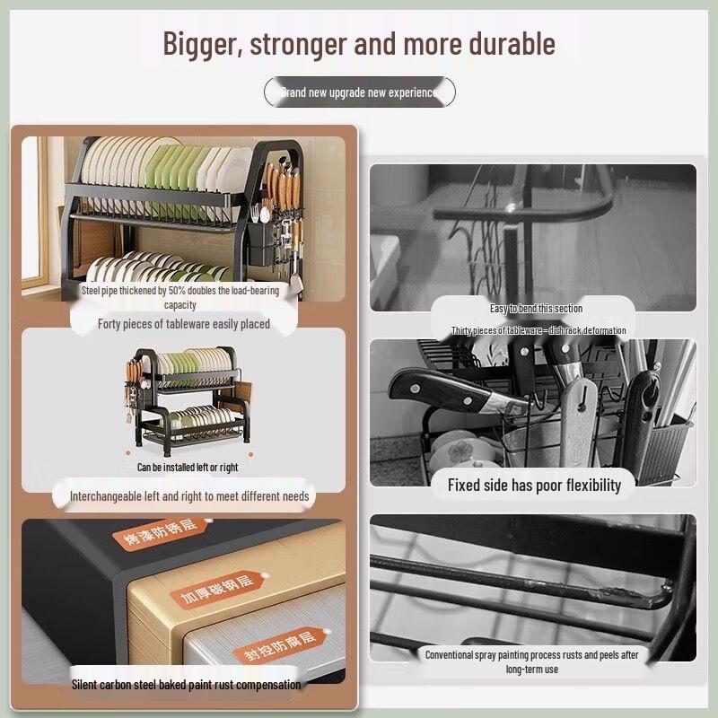 Multifunctional Kitchen Countertop Dish Drying Rack