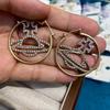 Wranvivi Серьги-гвоздики с полным покрытием кристаллами, ретро-стиль, Сатурн, нишевая бижутерия, простой дизайн, для лица