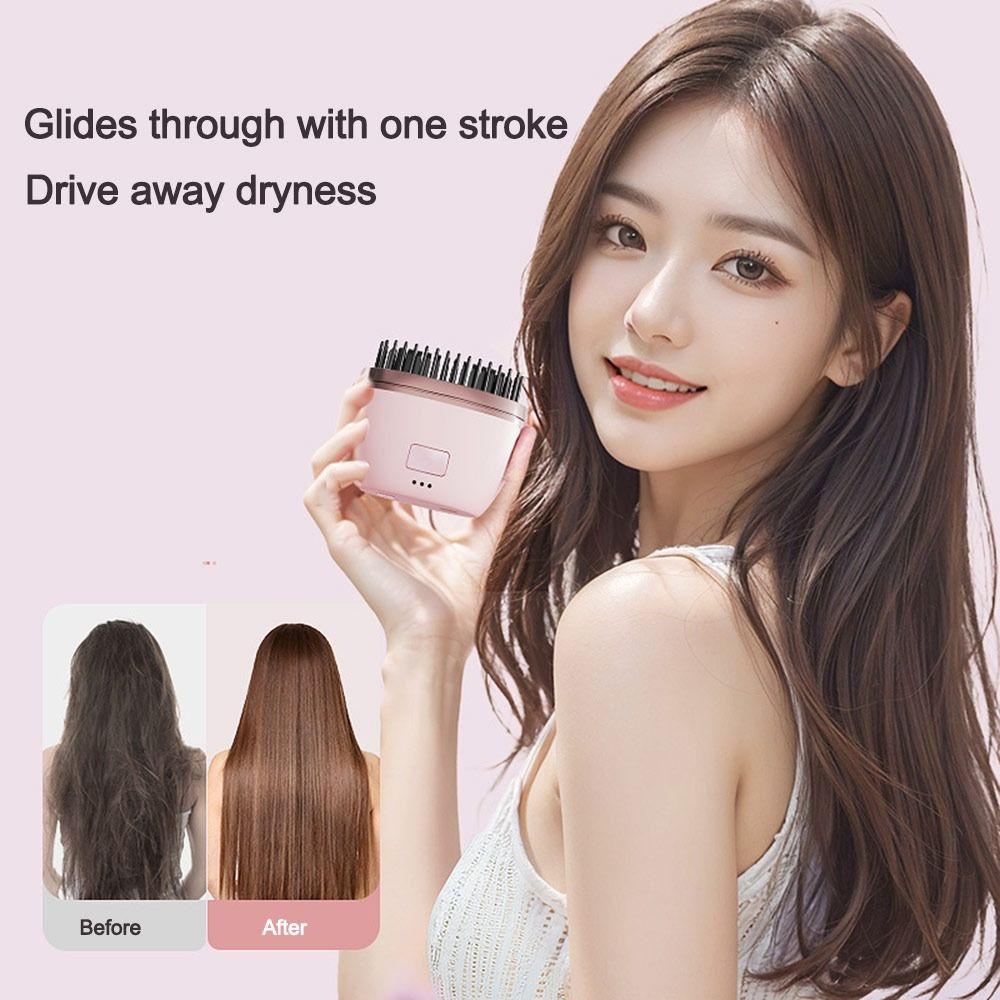 Аккумуляторная расческа-выпрямитель для волос Беспроводная распутывающая щетка Электрическая нагревающая щетка-выпрямитель для волос