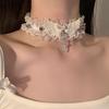 Angel Wings Lace Choker Necklace - Punk Rivet Collar Accessory for Women