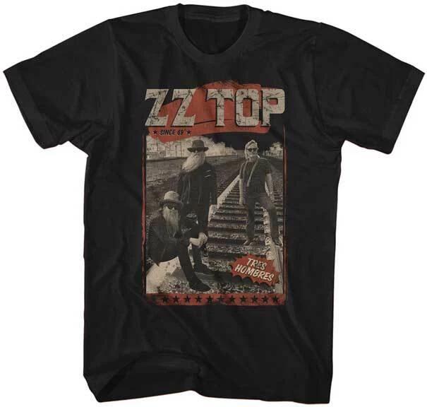 ZZ Top С 1969 года Tres Ombres Мужская футболка Рок-музыка Группа Мерч