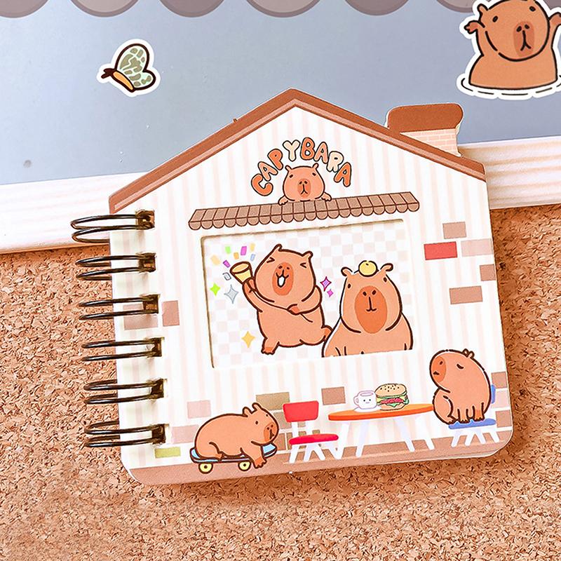 Creative Funny Capybara Hollow Coil Notebook Portable Mini Paper Memo Pad Diary Journal Book Students Stationery School Supplies