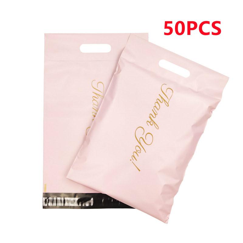 50 шт. Экспресс-сумка 10*13 дюймов розовая большая сумка курьерские сумки самоклеящиеся толстые водонепроницаемые новые полиэтиленовые полиэтиленовые конверты почтовые сумки