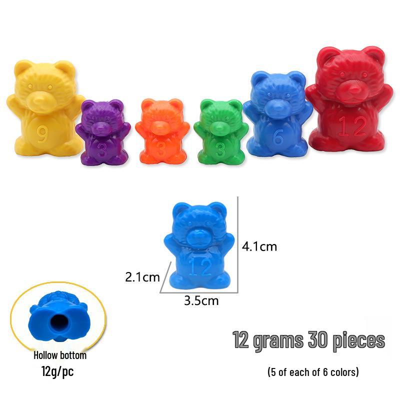 Маленький медвежонок Монтессори математическая игрушка: Радужный сортер и счетный материал