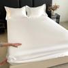 Solid Color Fitted Sheet Single Double Queen Size Mattress Cover Luxury Satin Rayon with Elastic Band Bedsheet 140/160/180/200cm