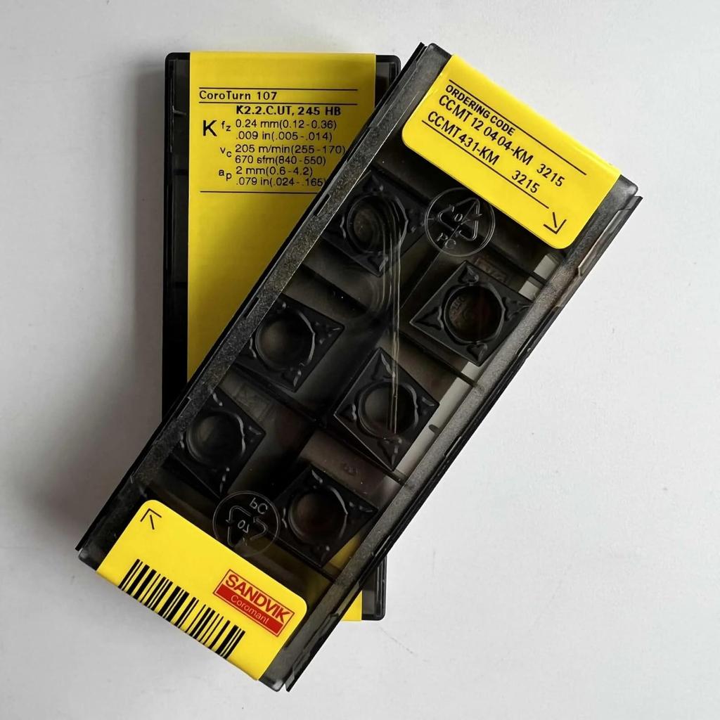 Original Sandvik / CCMT120404-KM 3215 / CNC Lathe Carbide Blade 10 PCS