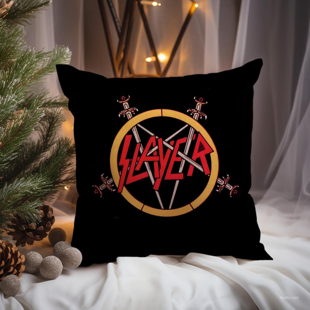 Подушка с чехлом для группы Heavy Metal S-Slayer Премиум-комфорт Двусторонний чехол для подушки - Дизайн «Два в одном» для любой комнаты и салона автомобиля