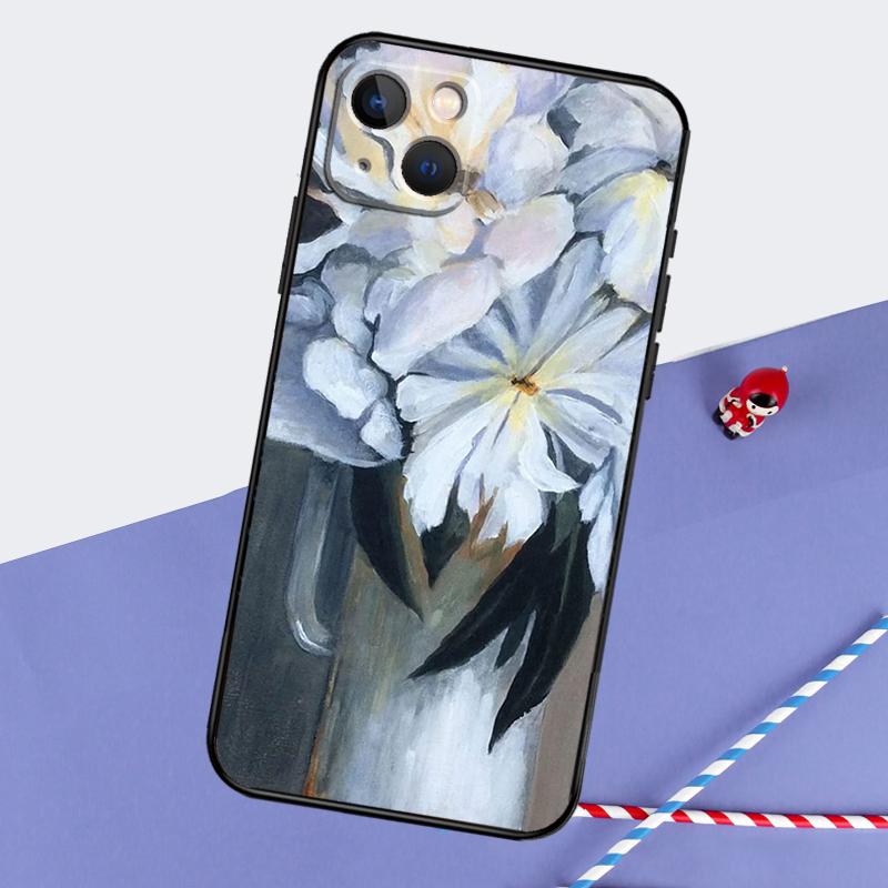 3D Чехол с цветочным рельефом для iPhone 16 Pro Max 11 13 14 15 Pro Max 12 Mini XR 16 15 Plus 16e Задняя крышка