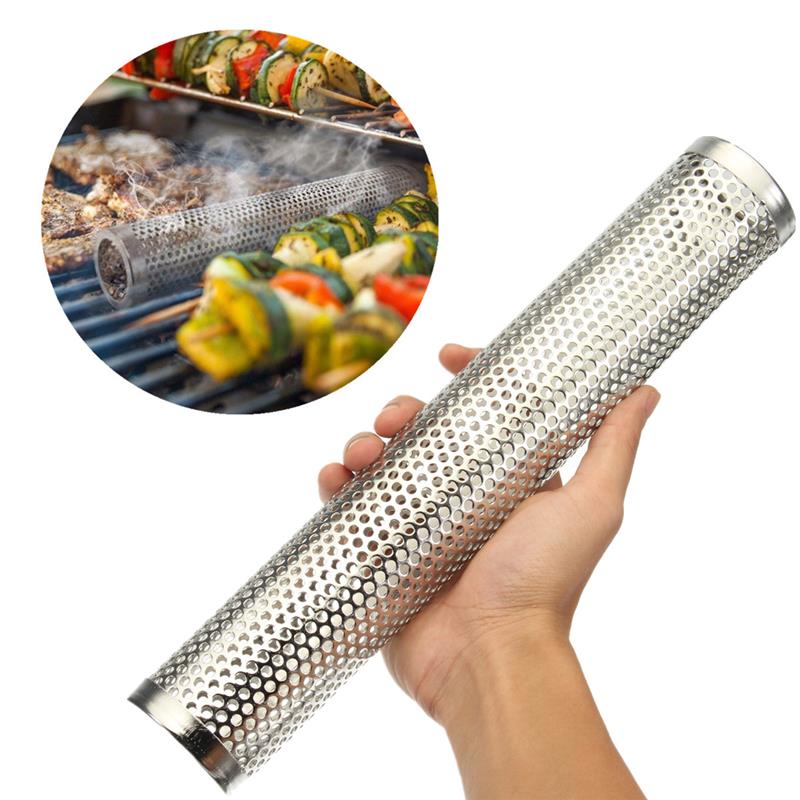 Стальная трубка для холодного копчения на гриле BBQ, генератор дыма для BBQ, дымогенератор из стальной сетки