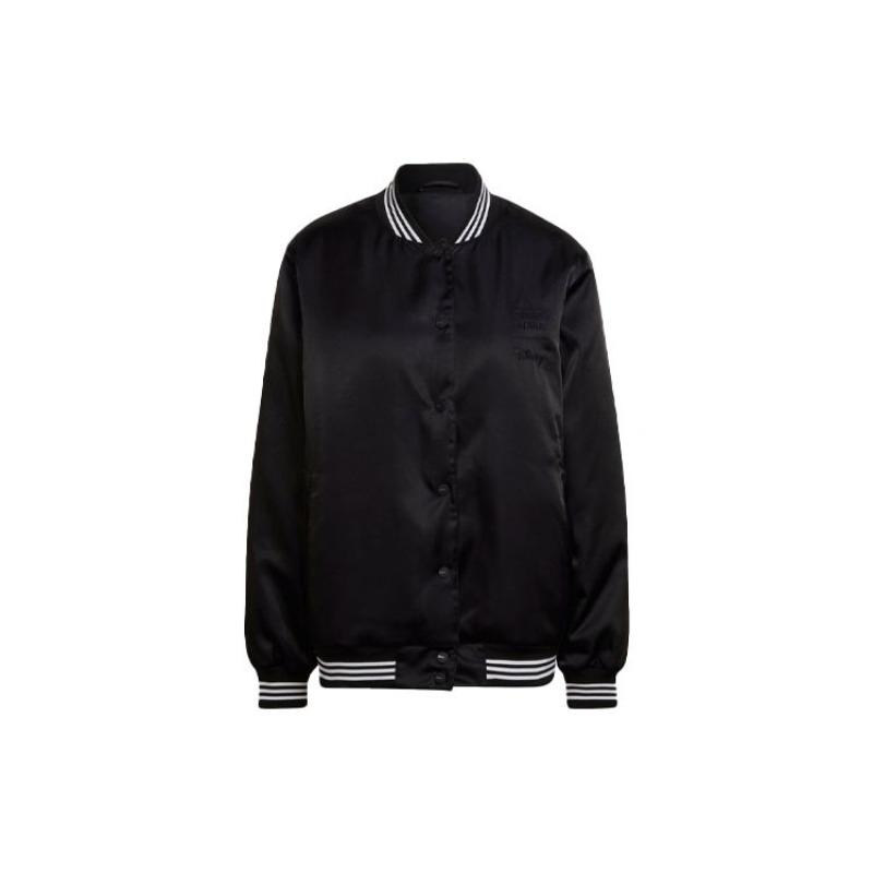 adidas Оригинальная теплая хлопковая куртка-бейсболка с принтом Disney Bambi, женская куртка, черная HE6867