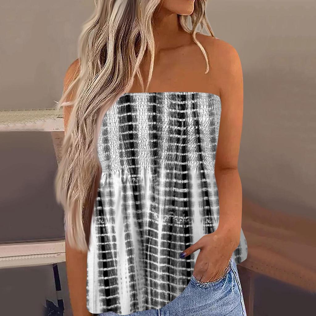 Топы-трубы для женщин, милая сексуальная футболка без рукавов с открытыми плечами и принтом