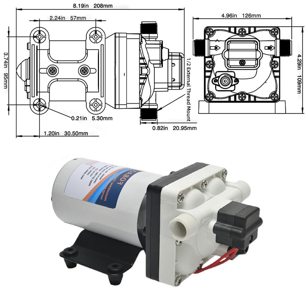 Diaphragm Pump 24V 96W Water Transfer Pump With Water Strainer and Hose Fittings for Home Garden Agricultural