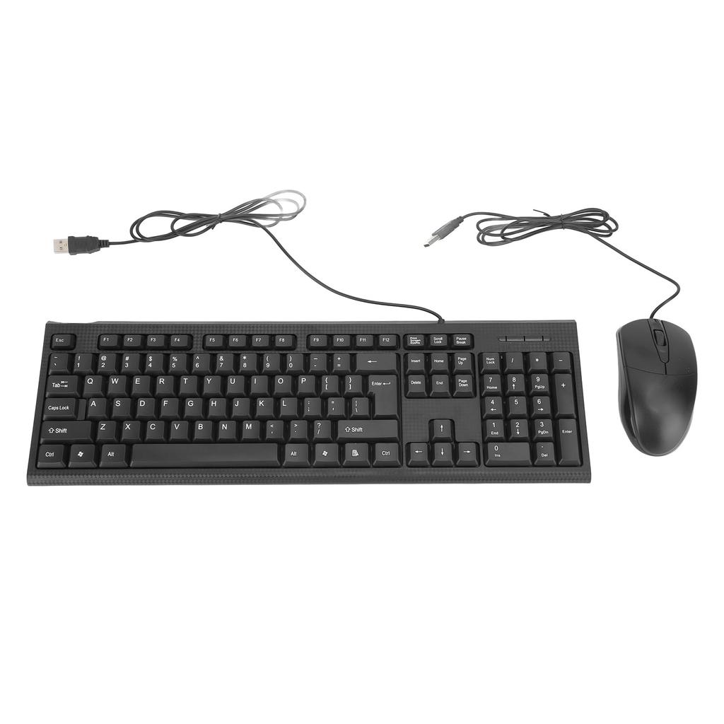 Keyboard and Mouse Combo, 104-Key USB Wired Non-Slip Waterproof Keyboard and Mouse Set for Gaming and Office Use