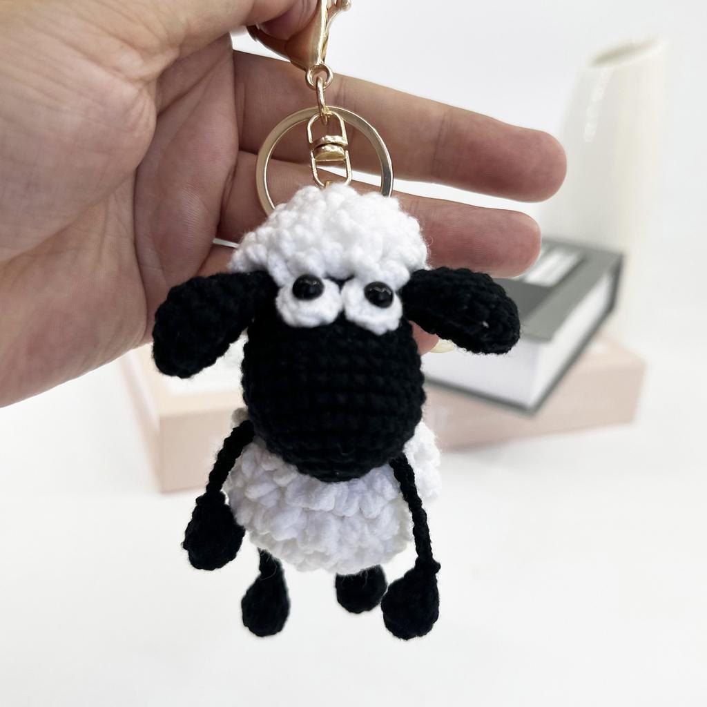 Забавные подвески в виде животных, ручной работы, декор для сумки из альпаки, вязаные крючком брелки в виде овечек, вязаный брелок в виде животного