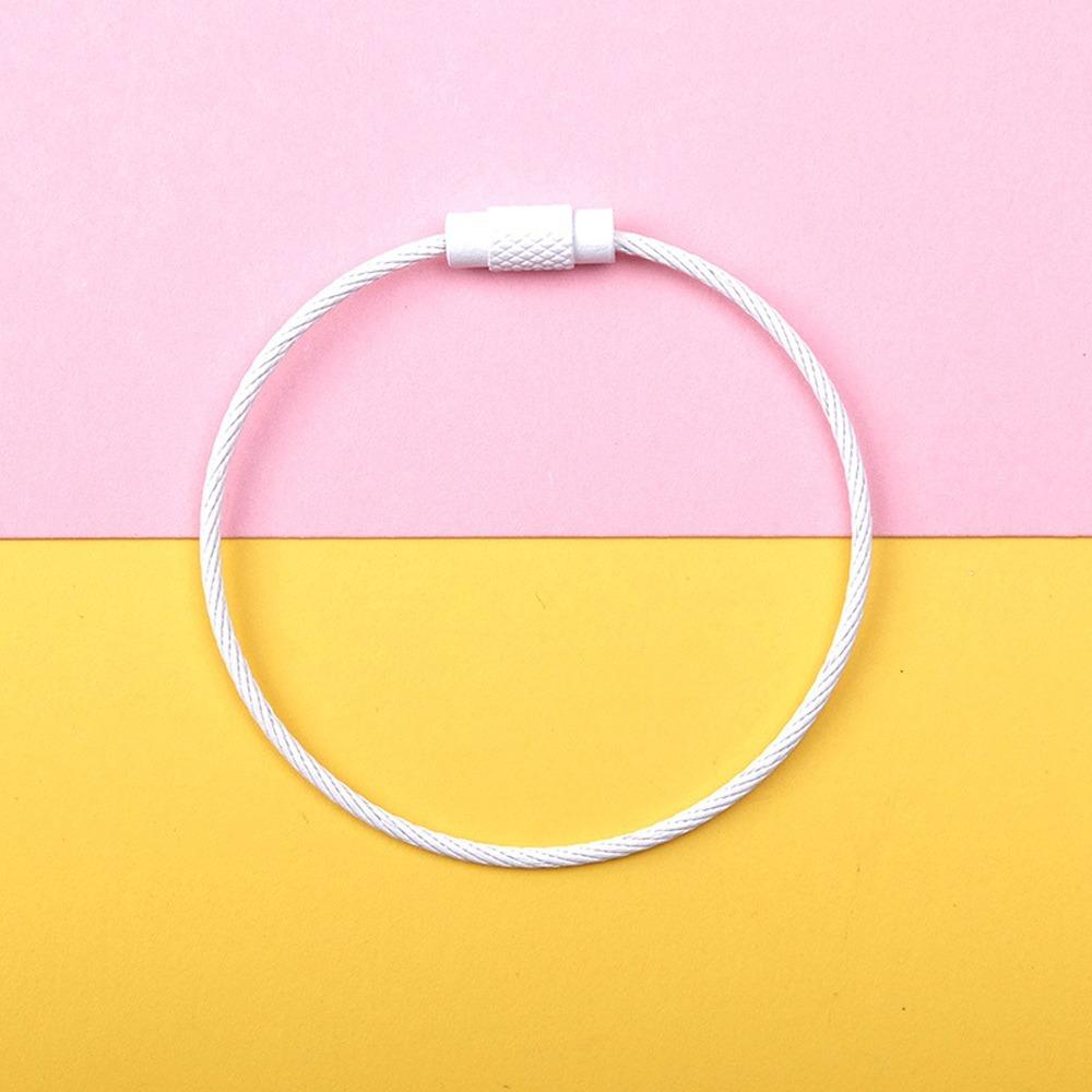 5/10pcs Screw DIY Rope Rotating Metal Material Key Ring Wire Ring Key Chain Buckle