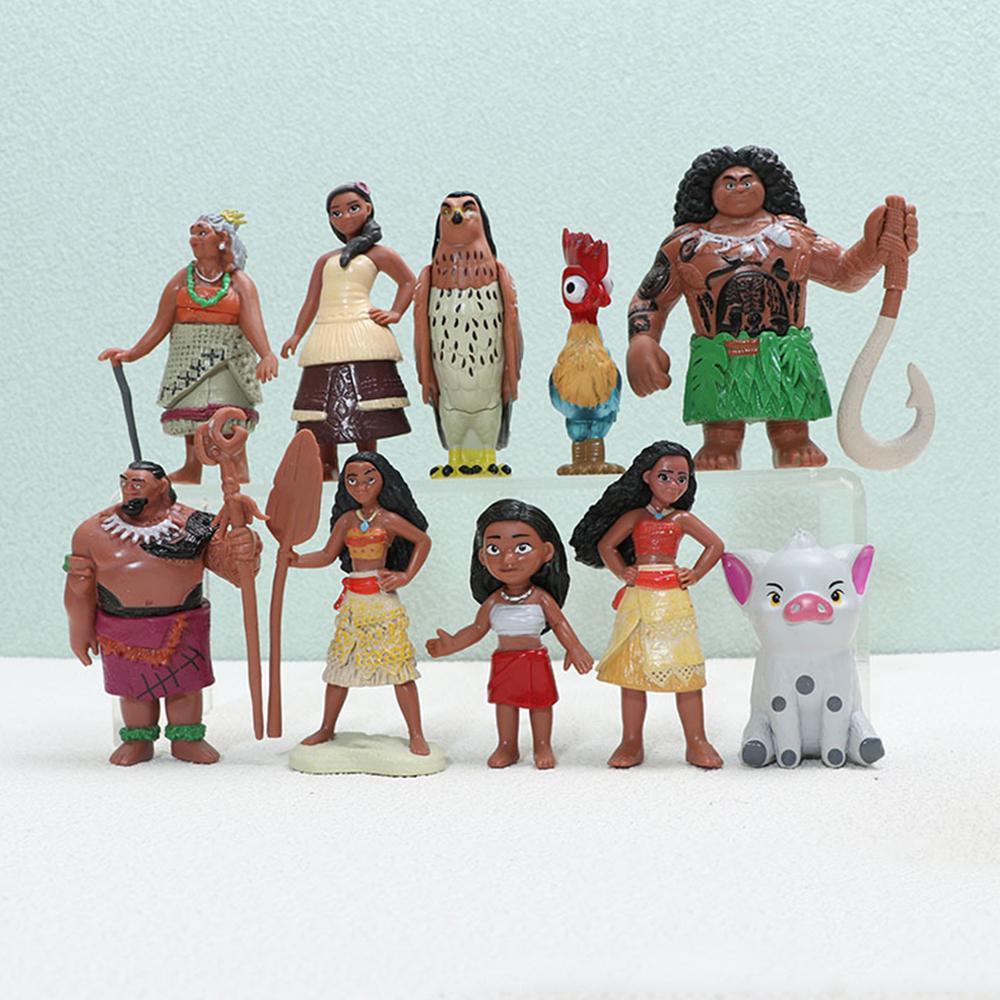 10 шт. Топперы для торта Моана, мини-фигурки для дня рождения, принадлежности для вечеринки