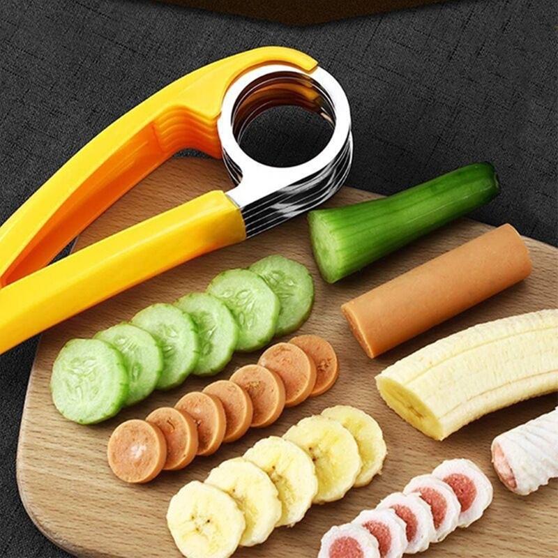 Ручной многофункциональный резак для фруктов и овощей, инструмент для нарезки бананов с эргономичной ручкой, безопасный, простой в обслуживании
