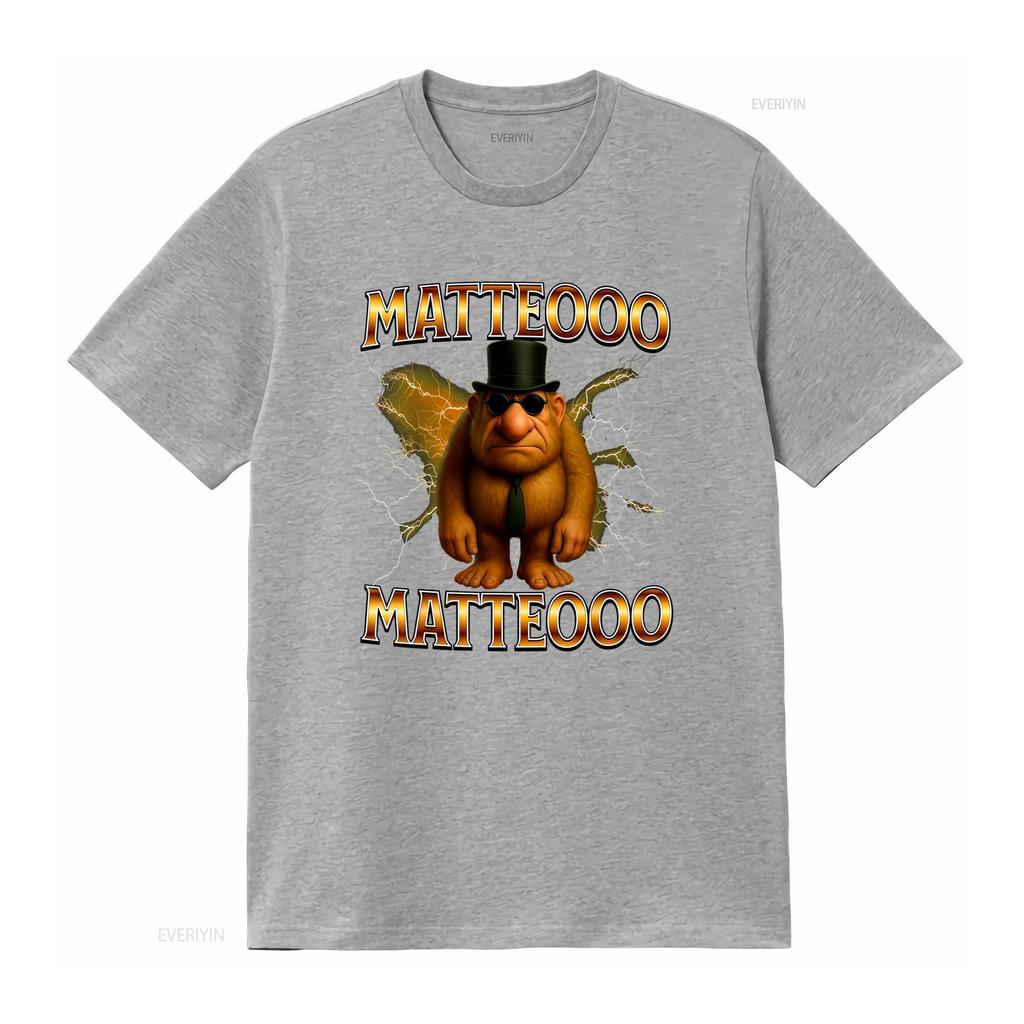 Matteo Funny Italian Brainrot Meme T Shirt Classic Adult S 4XL Unique Design with Lightning and Stylish Character Print
