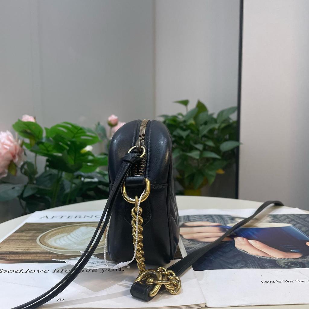 [Pre-Owned] Gucci GG Marmont Matelassé Mini Bag 'Nero' - Very Good #ANM1O1