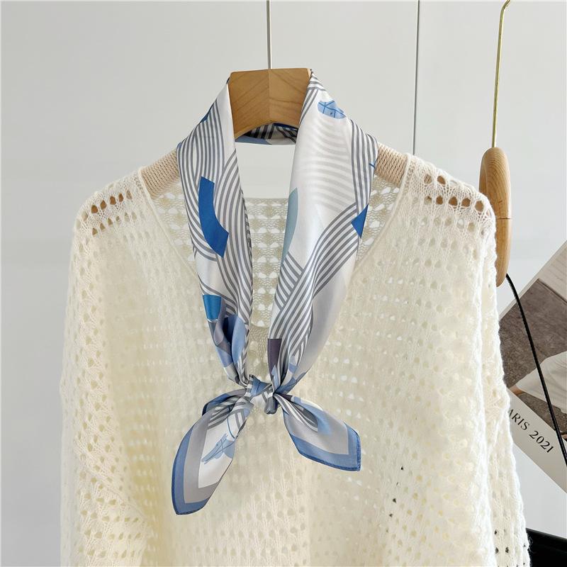 Silk Silk Scarf Women'S Season Versatile Elegant French 70Cm Chinese Square Scarf Mulberry Silk Scarf Multifunctional Shawl