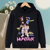 2025 New Autumn/Winter KPop Devil Hunter Cartoon Printed Girls' Hoodie Warm Children's Fashion Casual Children's Clothing Top