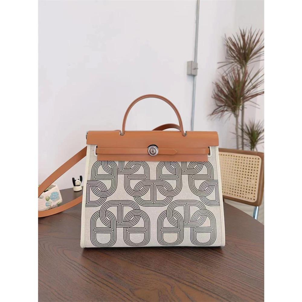 Новая сумка большой емкости, натуральная коровья кожа с холстом, 31 см, портативная наплечная сумка-мессенджер, модная большая сумка.