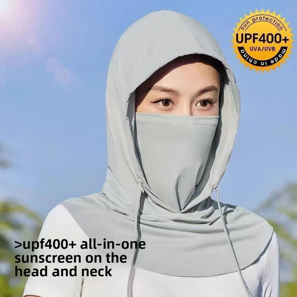 Маска для лица унисекс, шапка, интегрированная защита шеи, полнолицевая велосипедная экипировка, головной убор, шарф Ice Silk