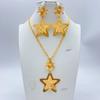 Dubai Copper Alloy Set Niche Women's 24K Pentagram Pendant Necklace Earrings Wedding Party African Jewelry 2026