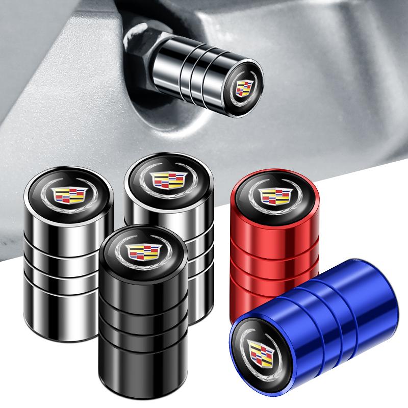 ATF1 4Pcs Alloy Car Tire Valve Stem Cap Dust Cover Accessories for Cadillac XTS XLR XT4 Escalade Deville DTS ATS BLS CT4 CT5 SRX XT6