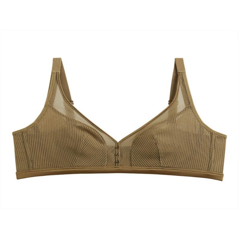 Сексуальный сетчатый бюстгальтер на косточках с чашечками в виде заячьих ушек, нижнее белье для женщин, тонкий дизайн против провисания, большая грудь и маленькое нижнее белье