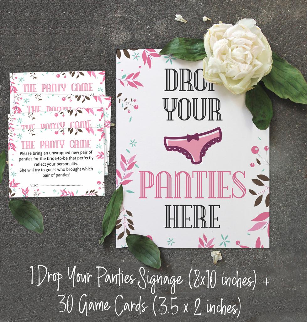 Inkdotpot Белые девушки Ночь девичник вечеринка трусики игра Цветочная девичник душ игра 1 знак 30 размер