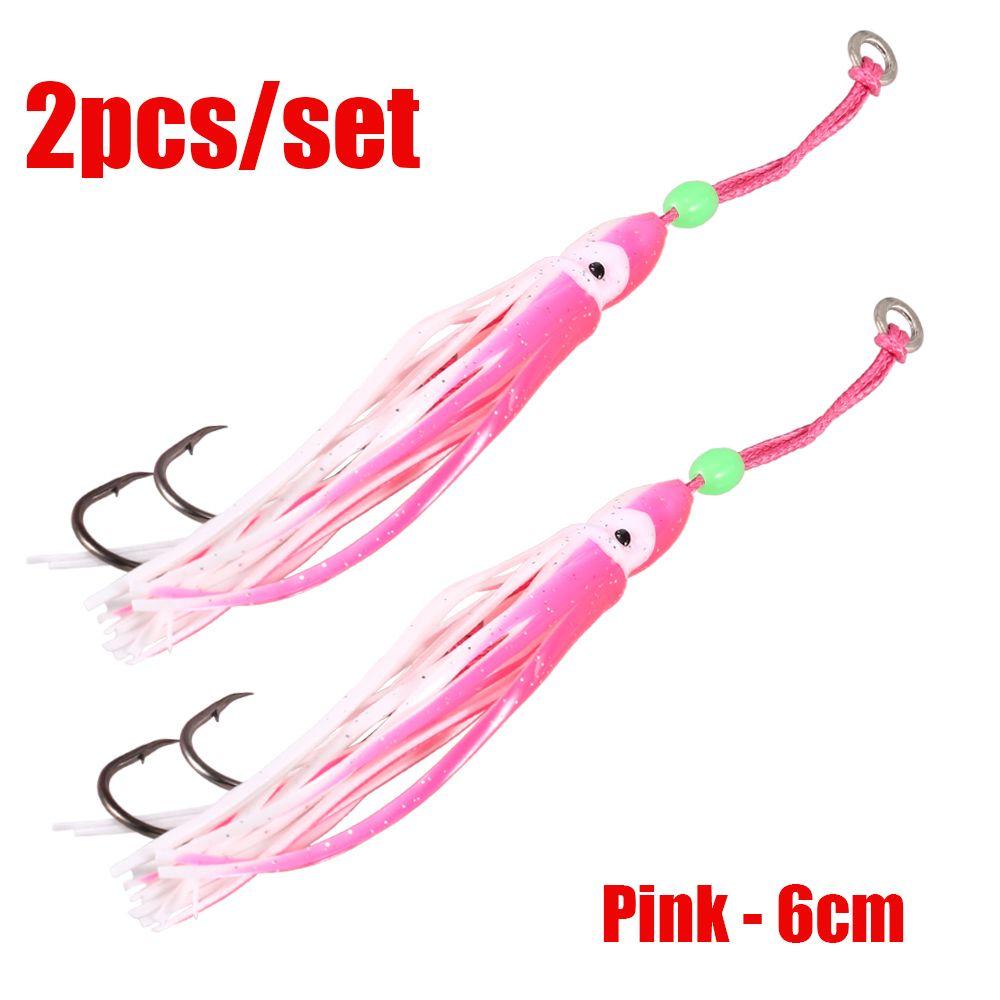 Portable Swim Squid Skirt Lure Saltwater Octopus Bait Hook Fishing Tackle Soft Silicone