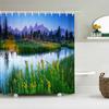 Природный пейзаж водонепроницаемая ткань занавеска для душа занавески для ванной комнаты с крючками 180X180 см пейзаж ванна экран украшение дома