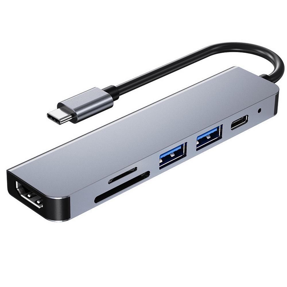 Док-станция расширения USB-C 6-в-1 для ноутбуков Huawei и MacBook — многофункциональный преобразователь