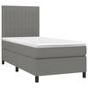 Sommier à lattes avec matelas - 90x200cm - Gris foncé - LED colorée - Ressorts ensachés