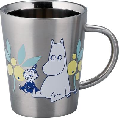 Кружка из нержавеющей стали с двусторонним рисунком Муми-троллей (360ml) (Муми) Сделано в японии (тело: Китай, Японская живопись) Yamaka Shoten MM8101-856