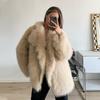 Womens Faux Fur Coat With Notched Collar Loose Fit Mid-Length Winter Jacket In Multiple Colors