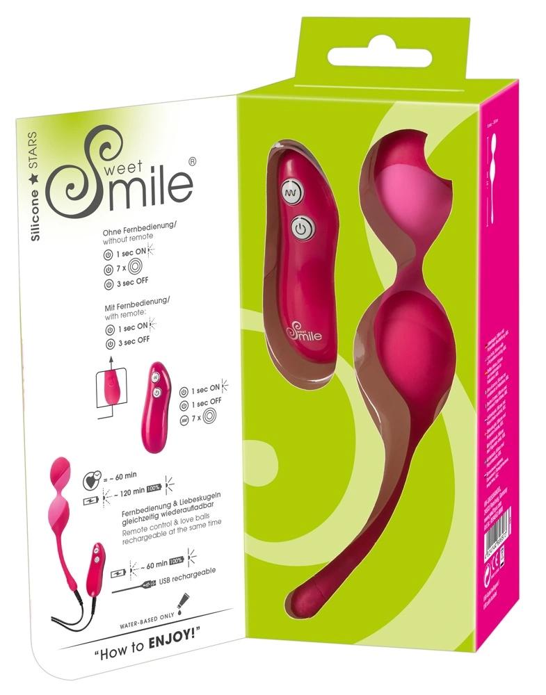 Sweet Smile - Remote Controlled Love Balls with 7 Vibration Modes Pink