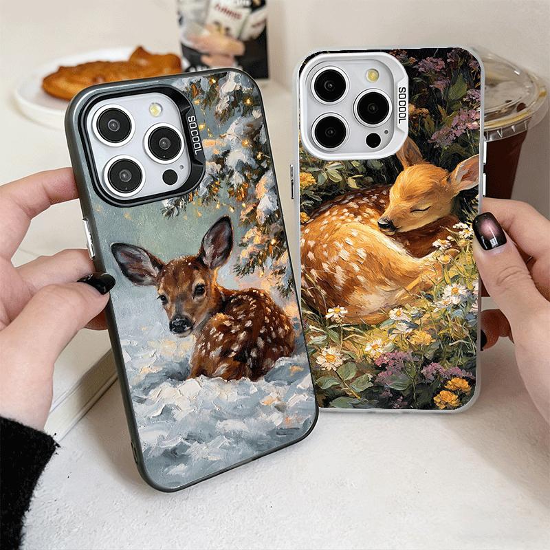 Чехол для телефона Sika Deer Elk Animal Ударопрочный для iPhone 17 Air 16 16E 15 Pro Max 14 Plus 13 Mini 12 Задняя крышка Противоударный Fundas