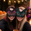 3D Cat Texture Glitter Cat Half Face Mask Funny Cosplay Halloween Cat Party Eye Mask  Themed Party