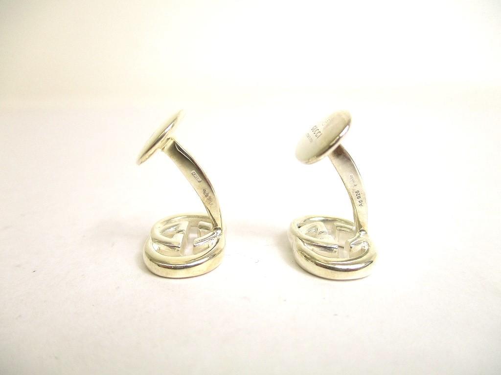 Оригинальные запонки GUCCI Interlocking G Starling Silver Ag925 #9965 восстановленные