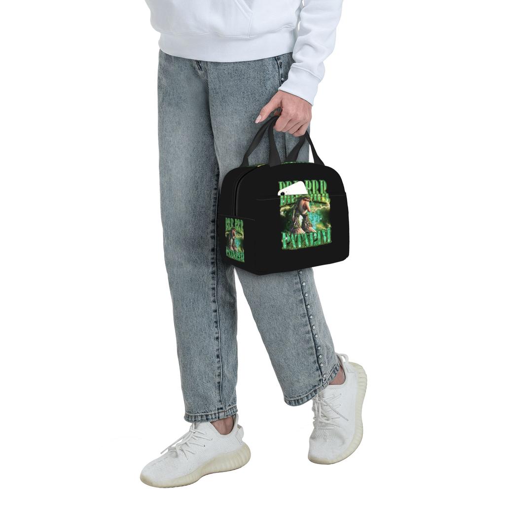 Italian Brainrot Brr Brr Patapim Insulated Lunch Bags for Women Meme Resuable Cooler Thermal Bento Box Outdoor Camping Travel